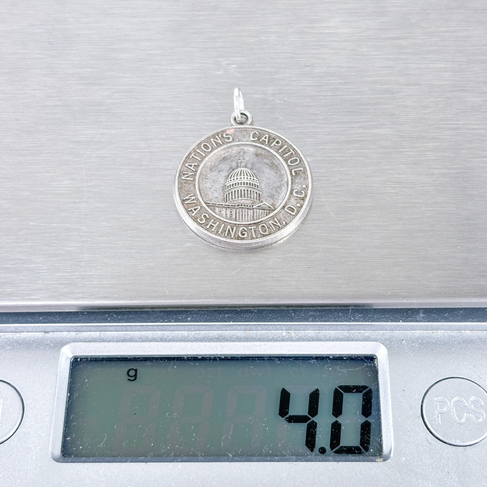 Sterling Silver 925 Washington D.C. Capitol Pendant | Vintage Kinney Prov RI