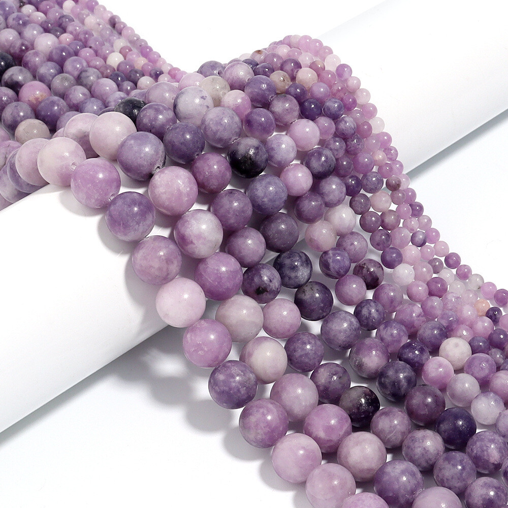 Natural Stone Lavender Chalcedony Round Loose Beads Jewelry Making 4 6 8 10 12mm