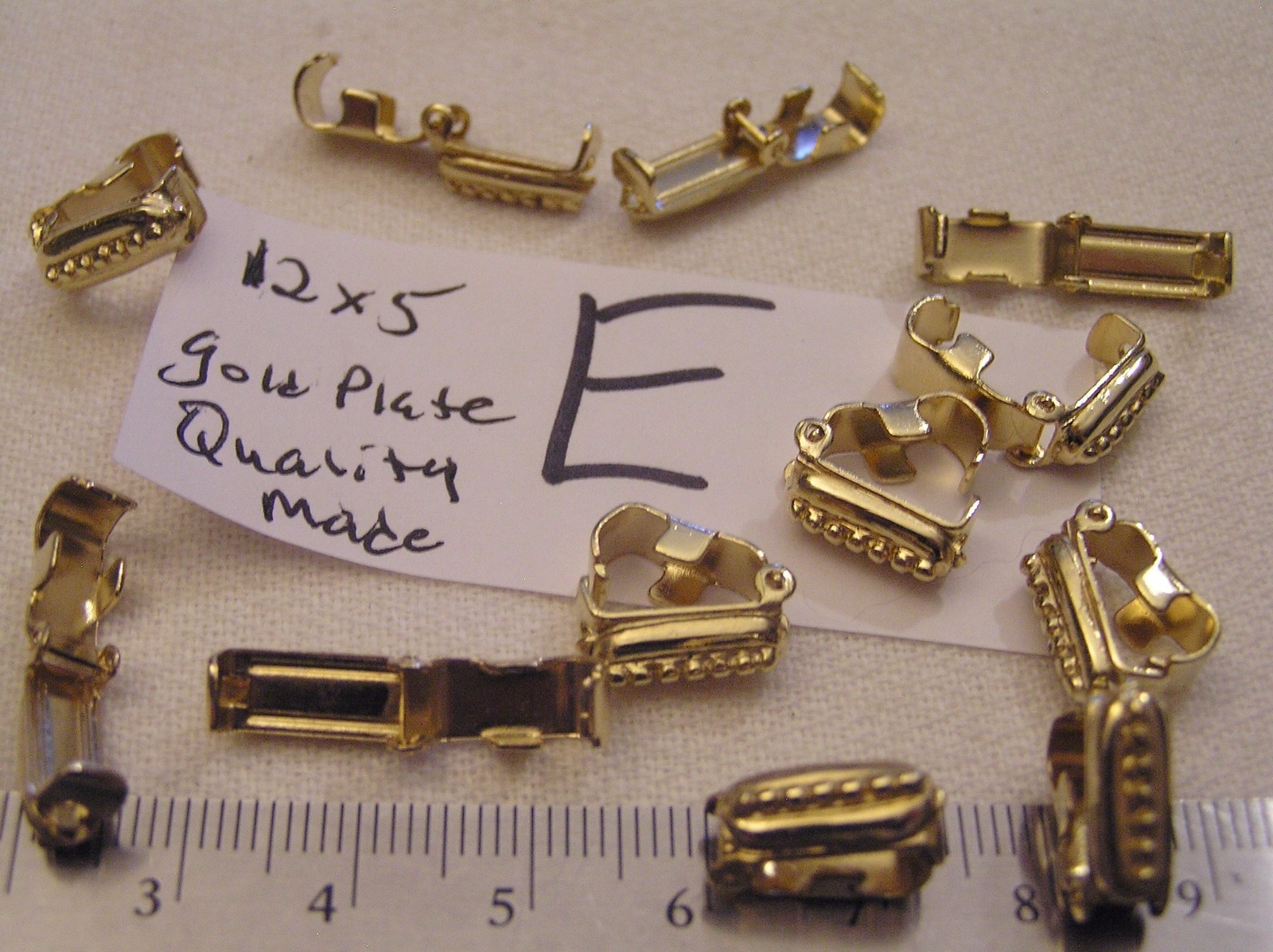 Vtg Fold Over Clasp Silver Brass Gold Plate Jewelry Findings Repair Bracelet 620