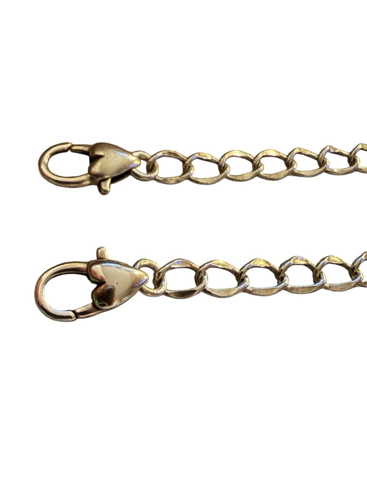 Lot of 2 Authentic Brighton Silver Heart Clasp 6″ Chain Extenders 6.25″