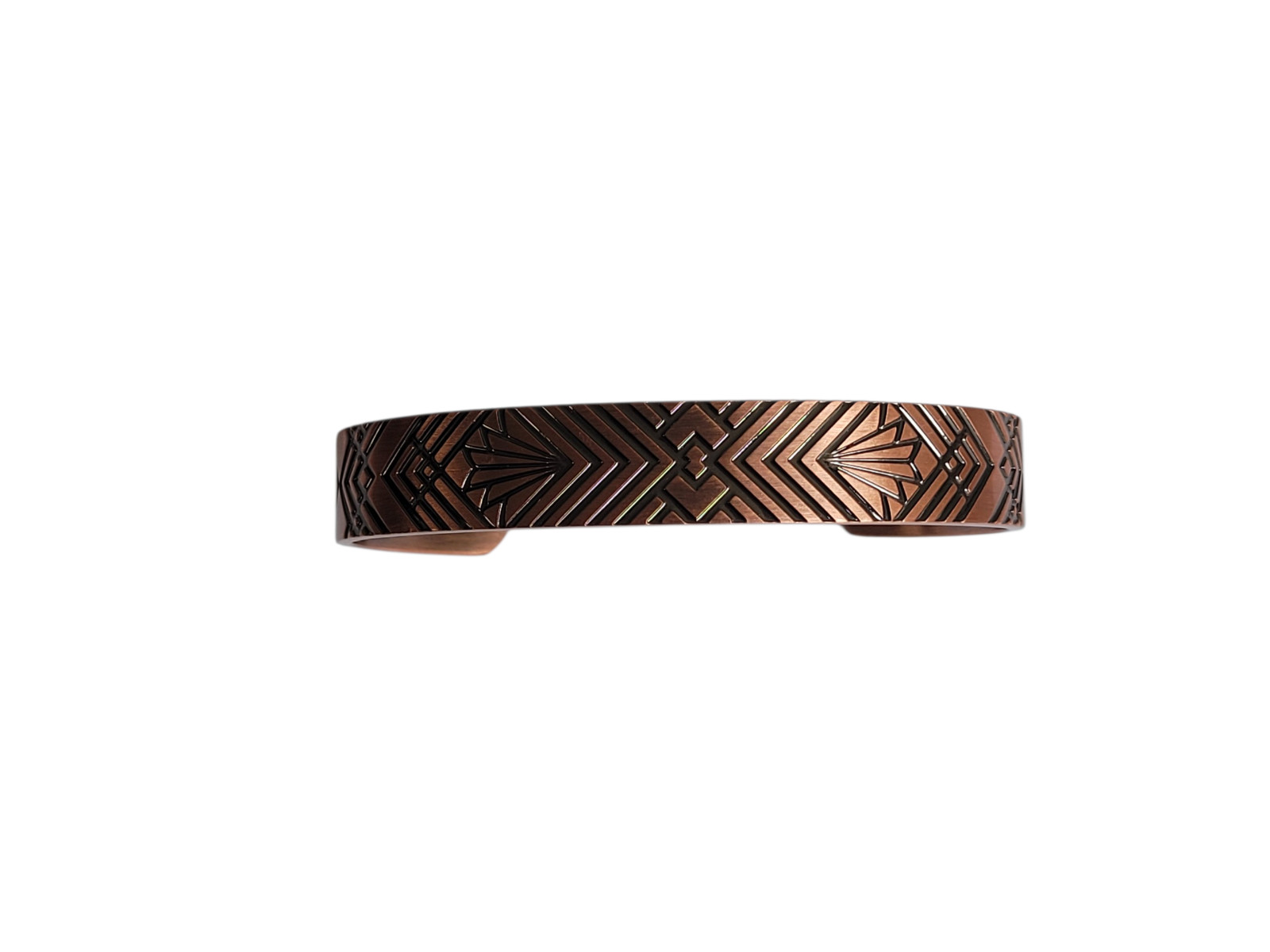 Artisan Pure Solid Copper Magnetic Bracelet Arthritis Therapy Cuff Geometric IV