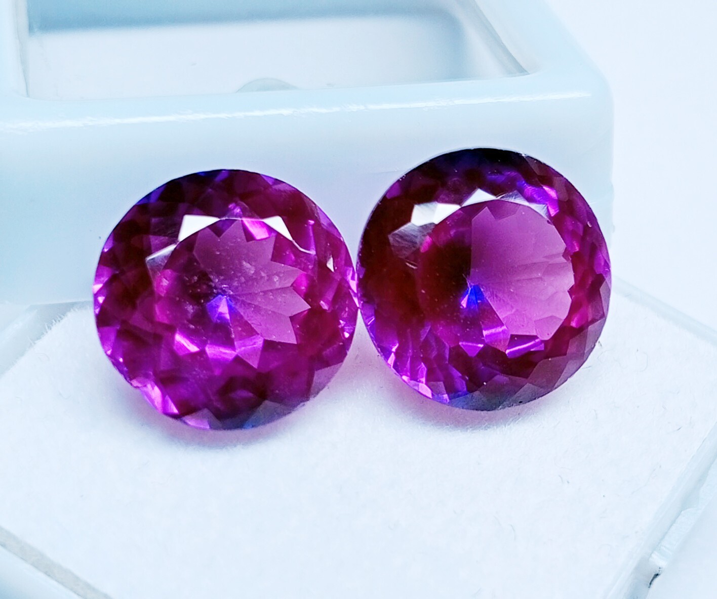 Montana 14+ Ct Sapphire Natural Pair Purple Pink Round Cut Certified Gemstones