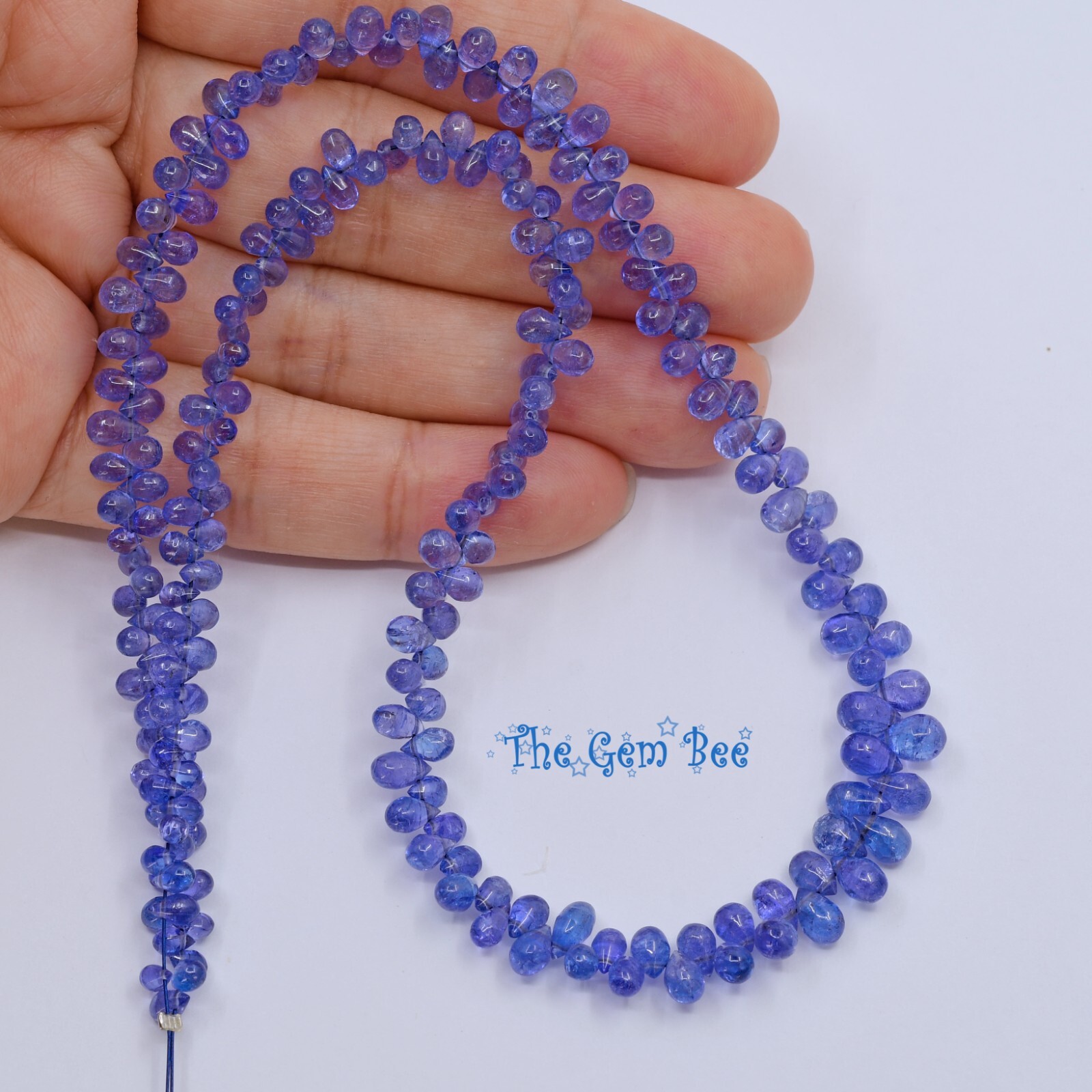 Gem Grade Tanzanite Smooth Full Teardrop Briolette Bead 16 Inch Strand