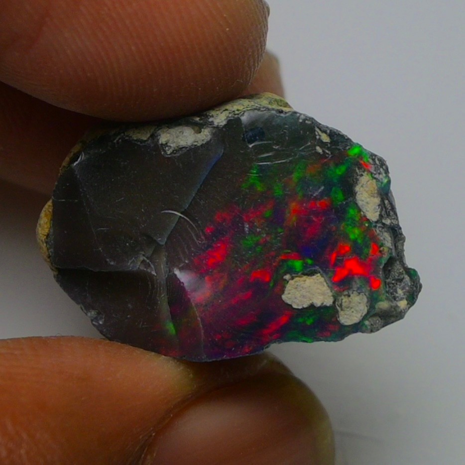 Black Opal Rough 12.45 Carats, Smoked Ethiopian Welo Opal Rough, Fire Opal Raw