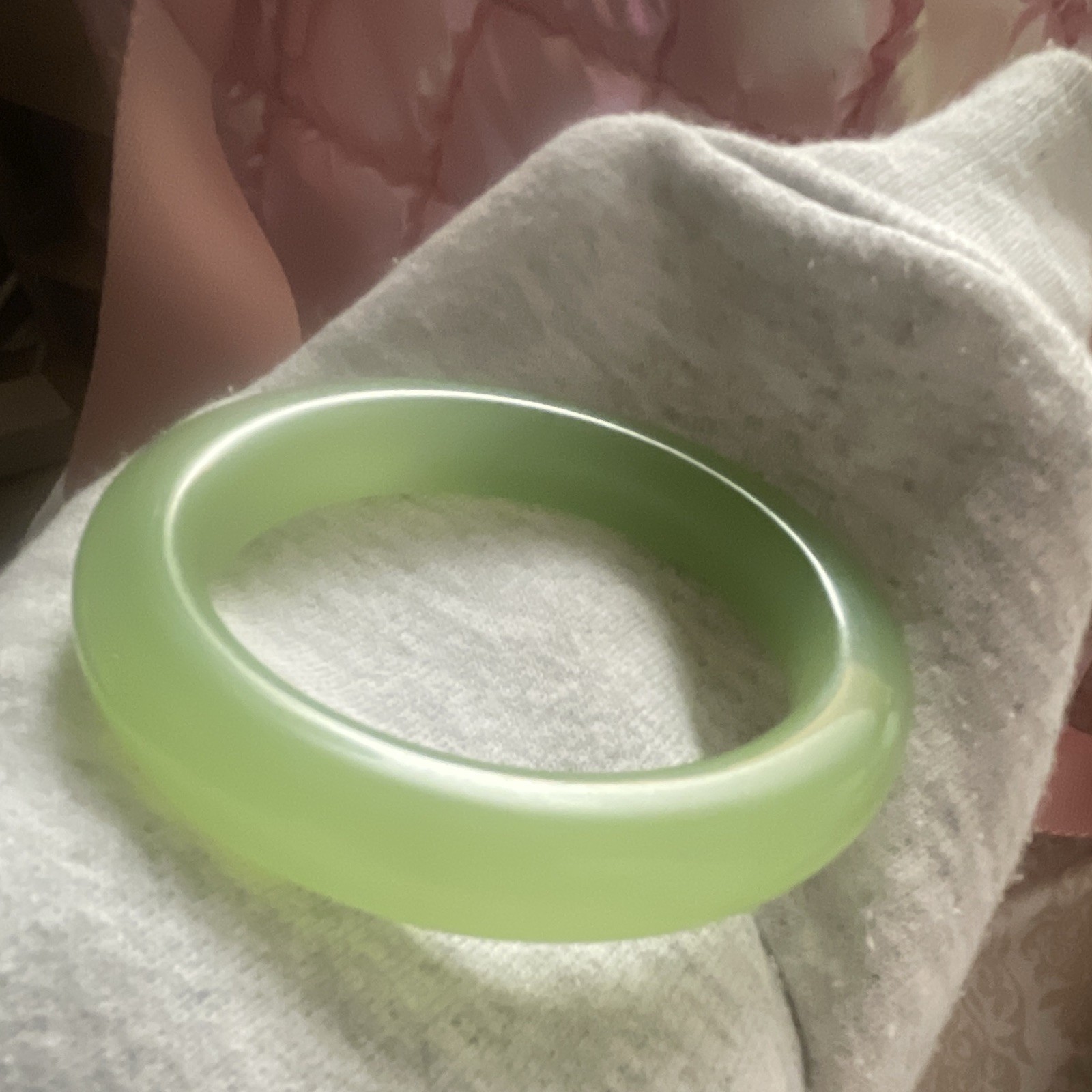 Natural Light Green Jade Bangle 61mm Inner Diameter AAAA