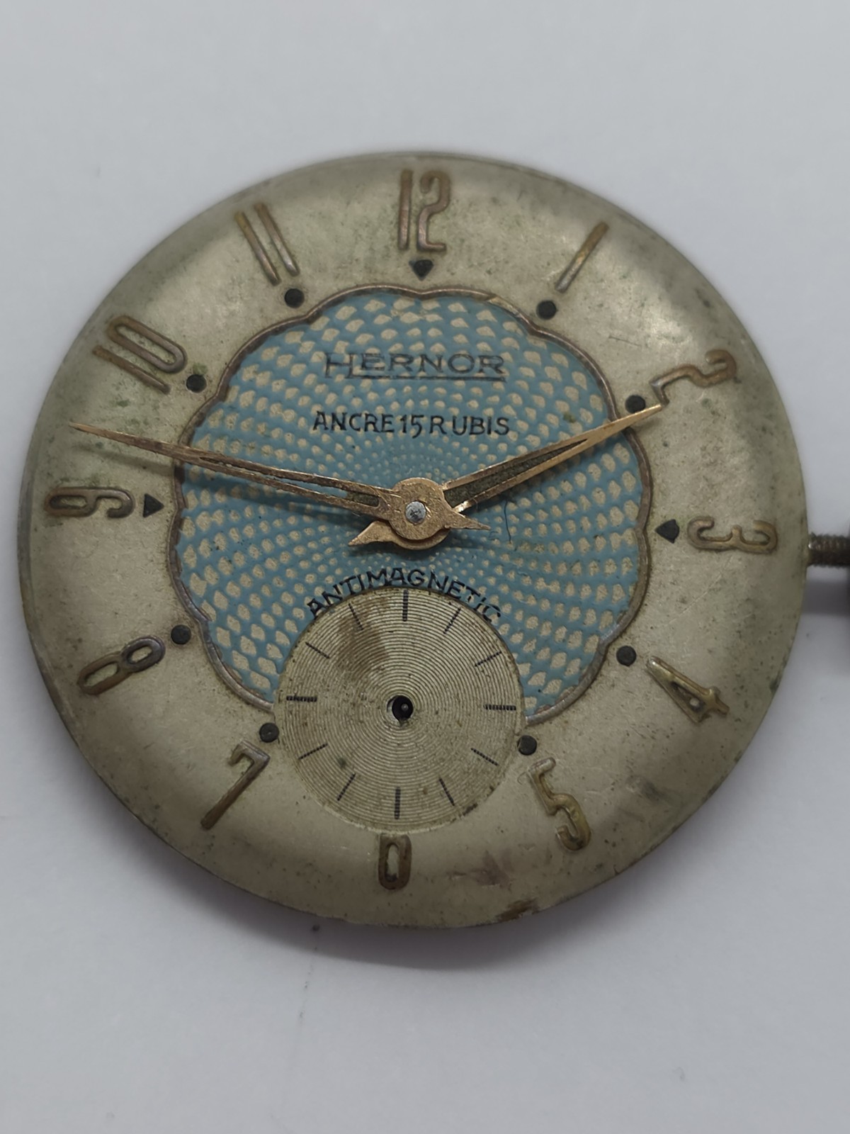 Vintage Hernor Ancre 15 Rubis Cal. Femga 500 DAMA Good Main Spring France 🇫🇷