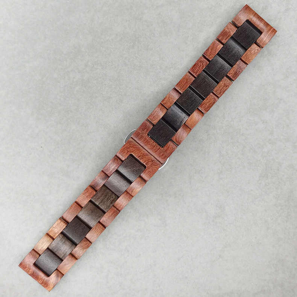 Wooden Replacement Watch Band Butterfly Clasp Quick Release Brown Strap #W003