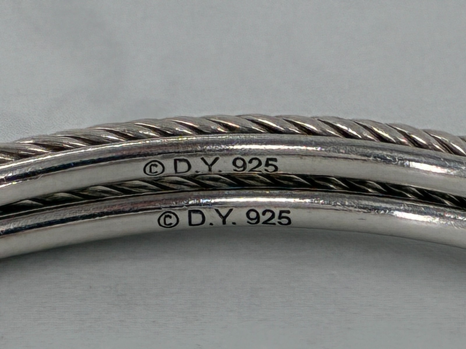 David Yurman Cable Classics Bangle Bracelet Sterling Silver DY 925 Fits 8.25 in