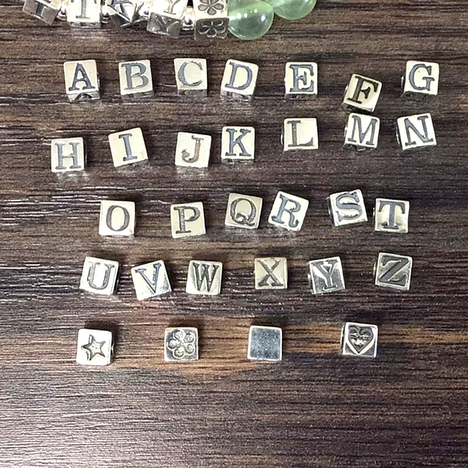 Small 925 Sterling Silver Alphabet Initial Letter Cube Charm A-Z 4.5mm USA