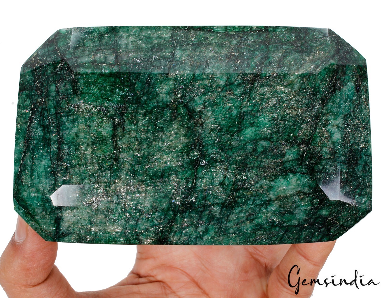 Natural Brazilian Emerald Loose Gemstone 1.1kg Huge Octagon Cut Specimen