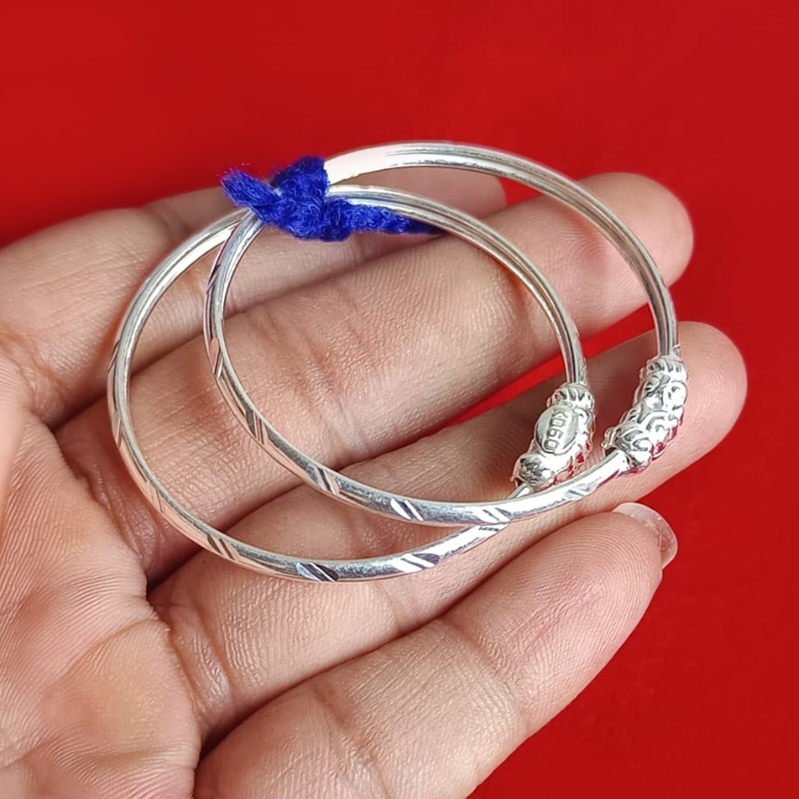925 Sterling Silver Newborn Baby Child Cuff Bangle Handmade Unisex Kids Jewelry
