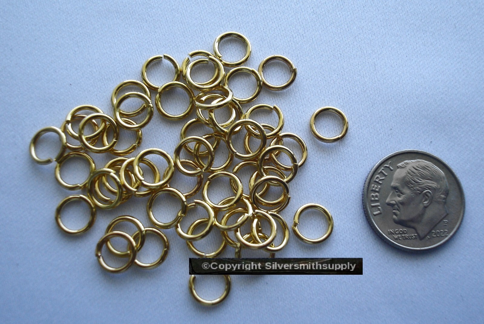 7mm Gold plated open 18 gauge jump rings perfect for bails pendants 50pcs FPJ087