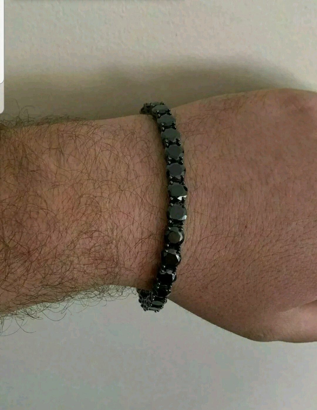 Mens Tennis Bracelet sterling SilverBlack Plated 5mm CZ Bracelet 6″ 7″8″9