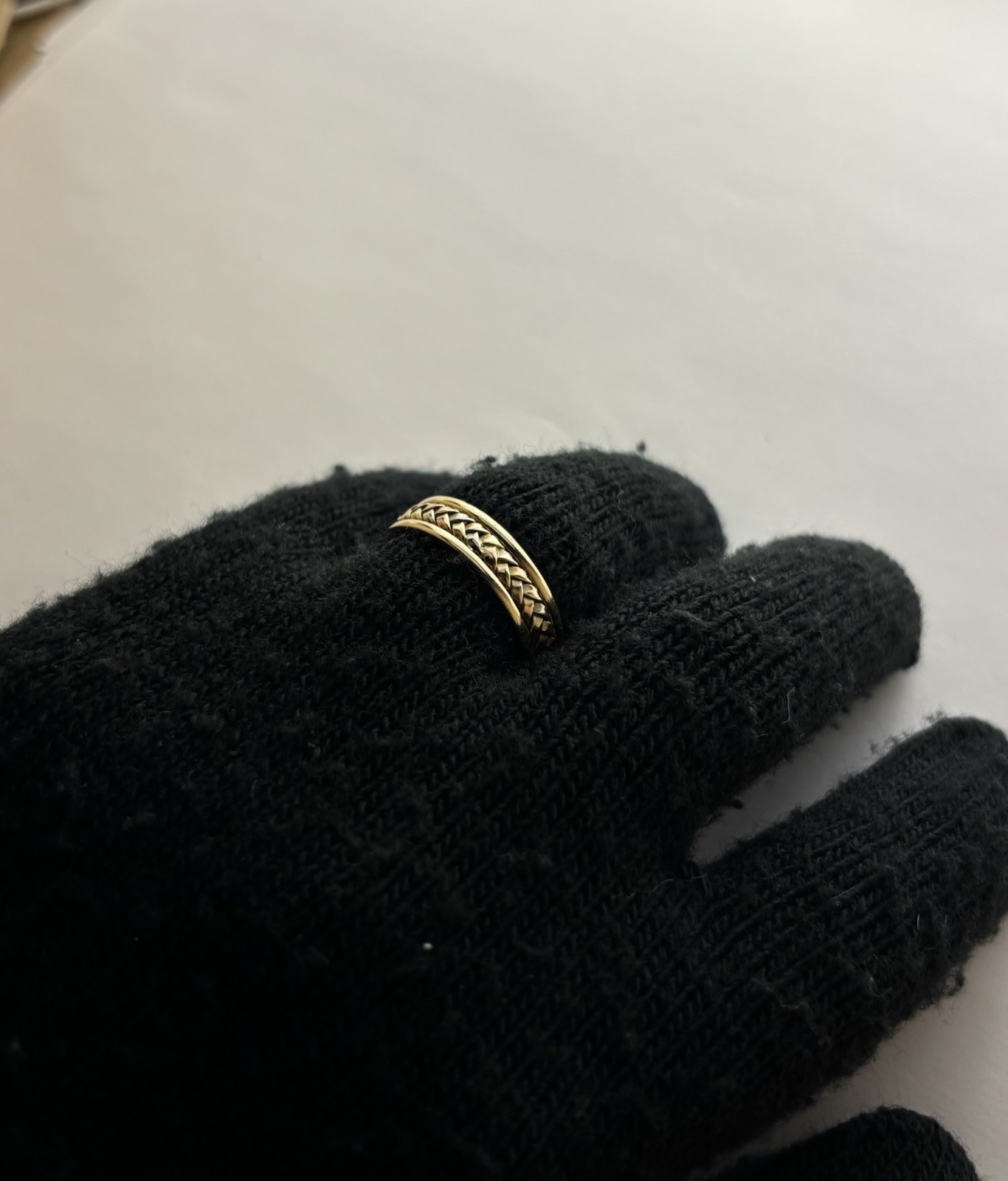 14K Solid Tri-Color Gold Braided Band Ring Size 10.5