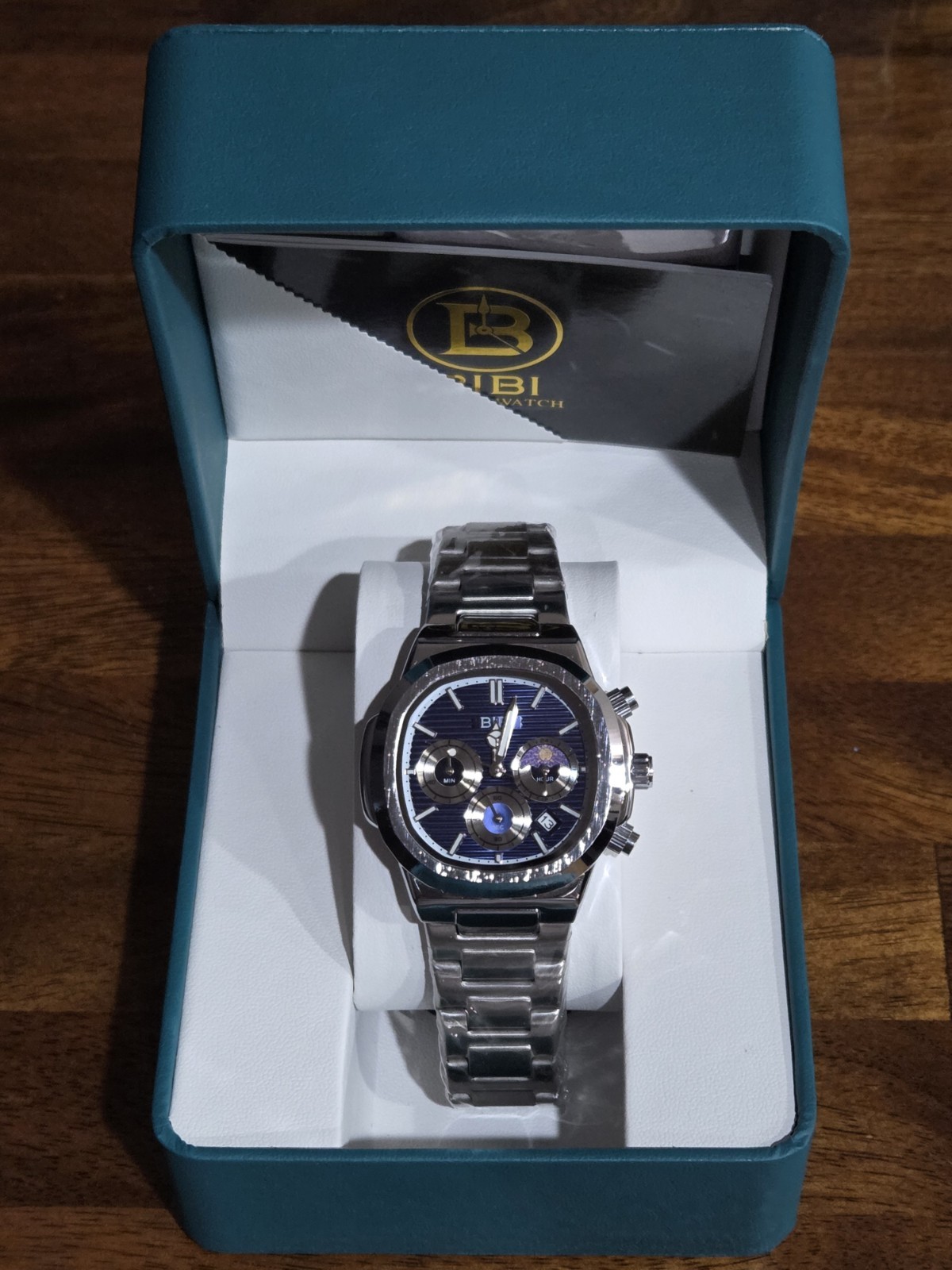 BIBI B0235 Blue Dial, Silver Case With Silver Band