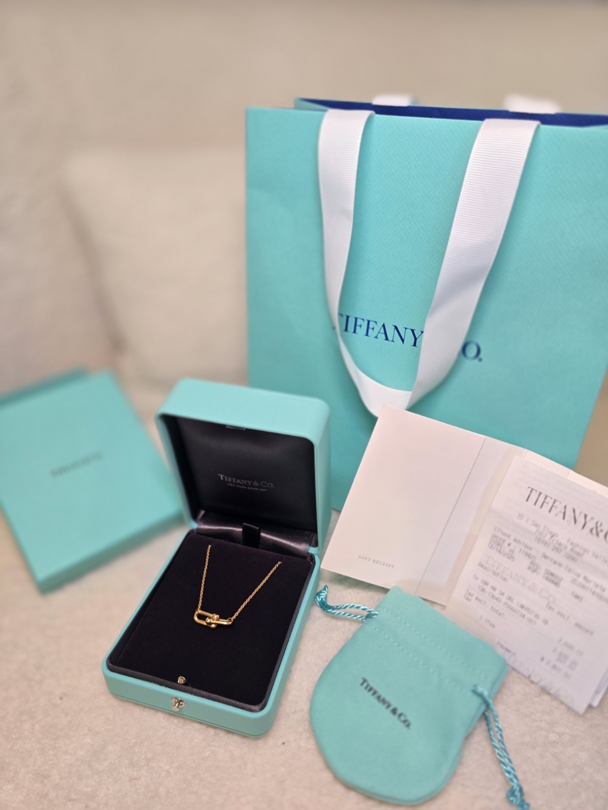 Tiffany & Co. Hardware Small Double Link Chain Necklace 18k Rose Gold NWB