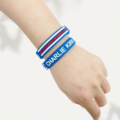 Charlie Kirk Silicone Bracelet, 10Pcs Hero Freedom Merch USA Rubber Bracelets…
