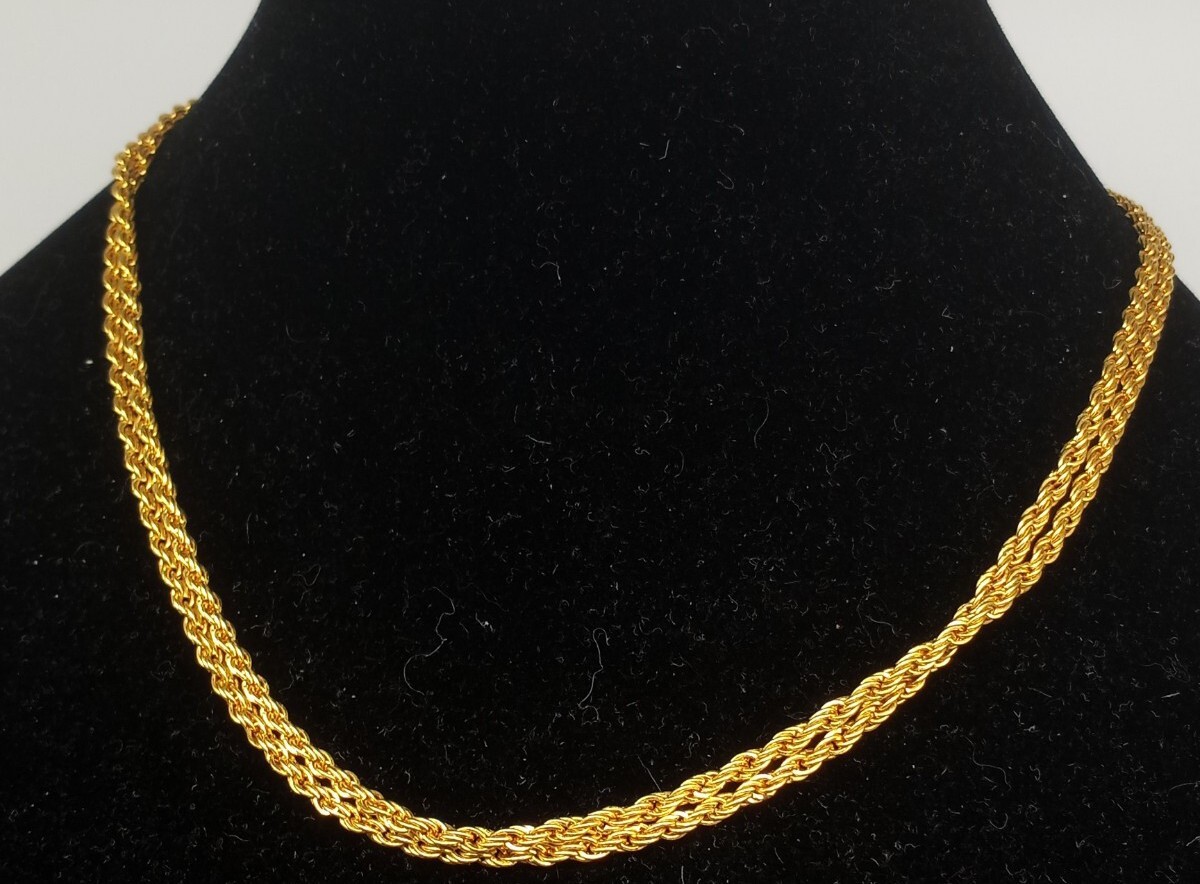 Vintage Rope Chain Goldtone Korean Choker Lot Of Two 18 Inches