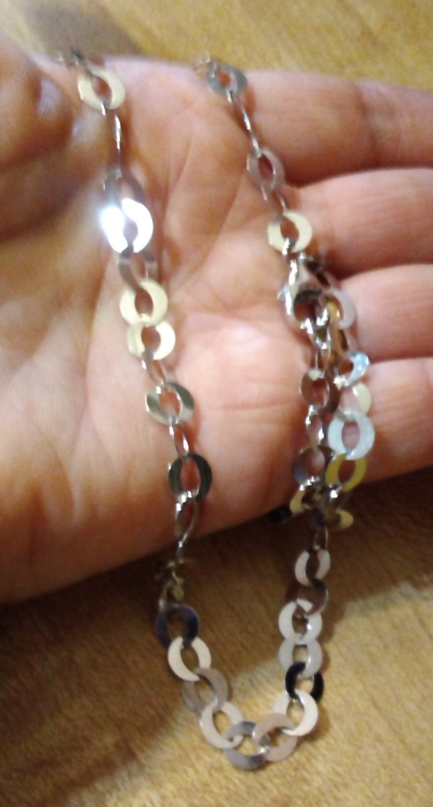 3 BRONZE MILOR Chain Necklace LOT 20″ ITALY SHINY Silver Signd Diff link Jewelry