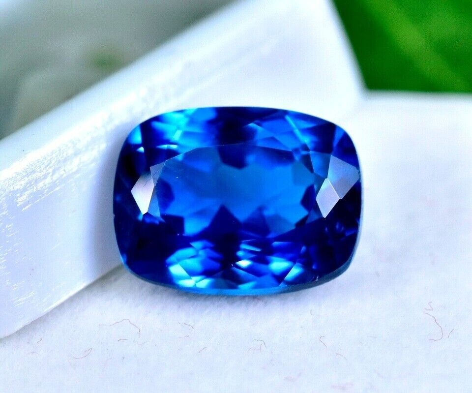 Flawless Natural London Blue Topaz 15Ct Cushion Cut Loose Certified Gemstone AAA