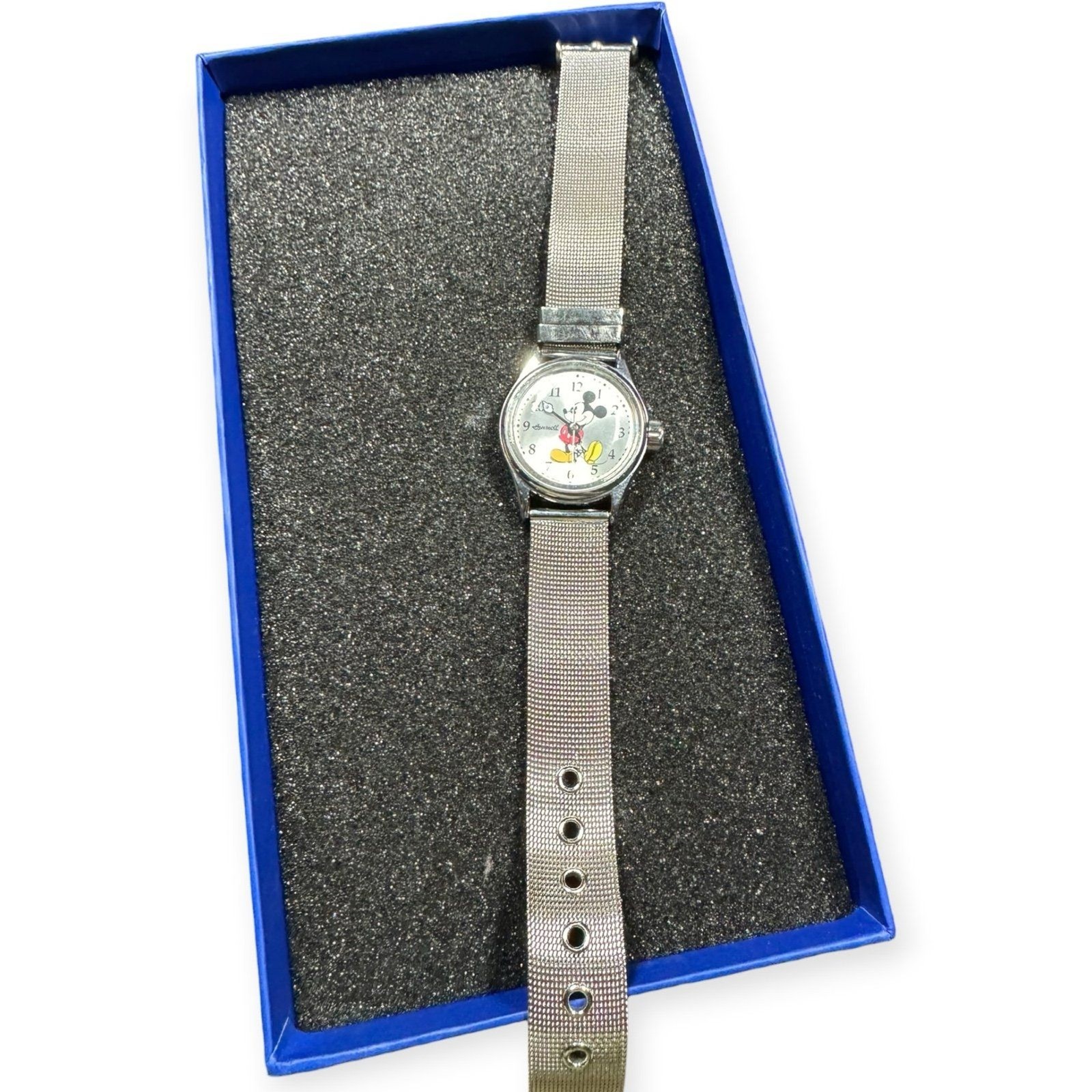 Disneyland Ingersoll Mickey Mouse Watch Silver Swiss Watch Base VTG Rare
