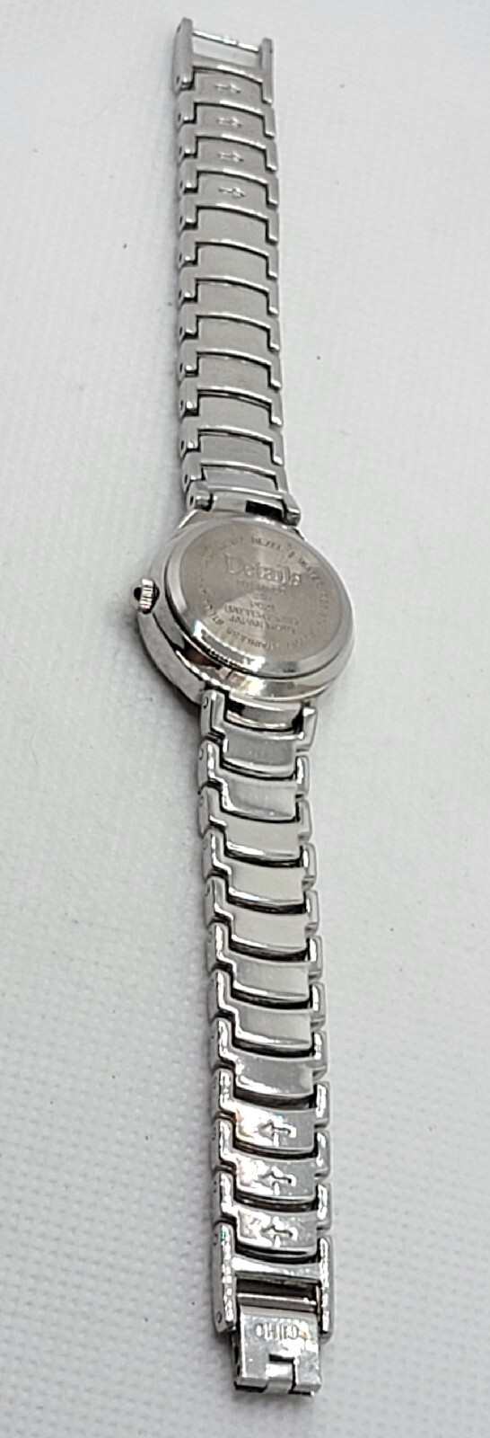 Ladies Details Casual Round Silver Tone Link Bracelet Analog Watch I5