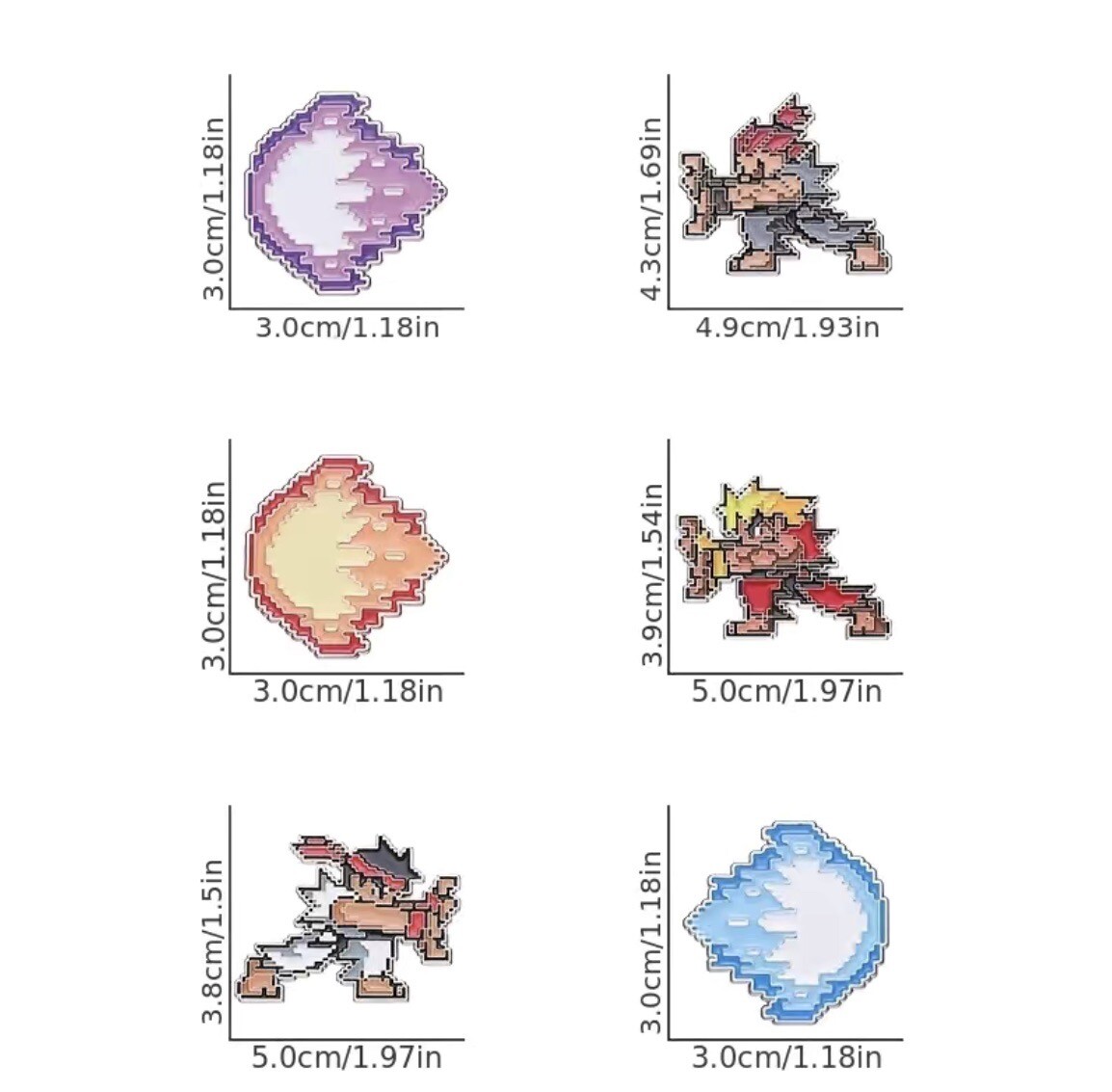 2pcs Street Fighter Pixelated Ryu Hadouken Enamel Pin Video Games Capcom 
