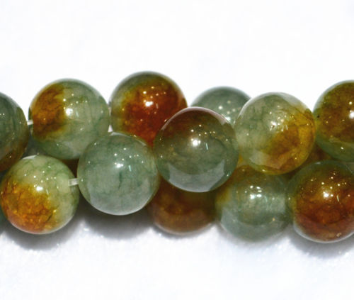 Natural 10mm Myanmar multicolor Jade round gemstone loose beads 15″ AAA