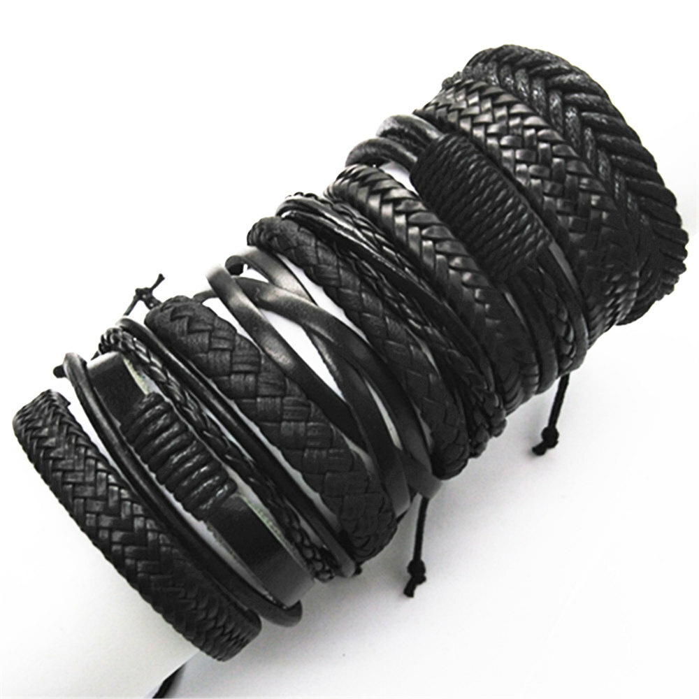 10Pcs Wholesale Lots Bulk Random Punk Men Women Couple Leather Bracelet Jewelry