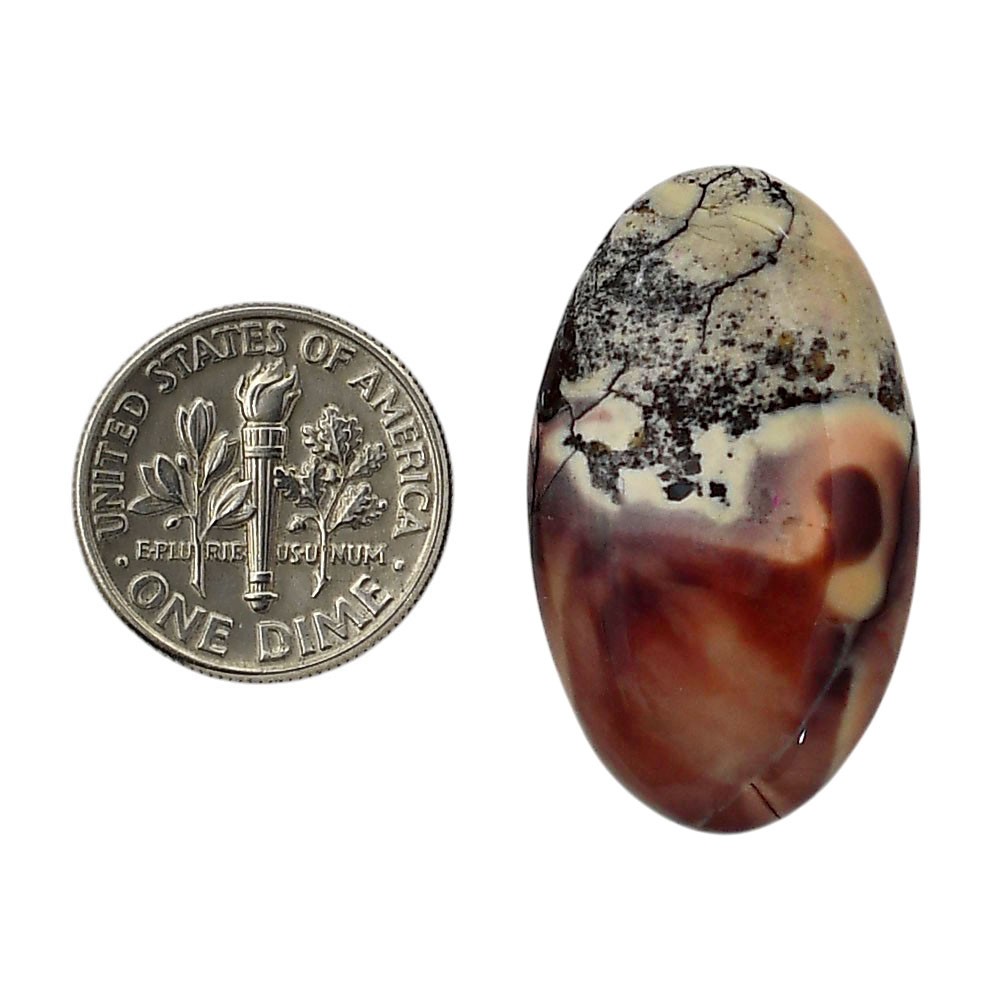 Natural Porcelain Jasper 18.4×31.3×5.4mm Oval Shape Polished Gemstone LS91-05715