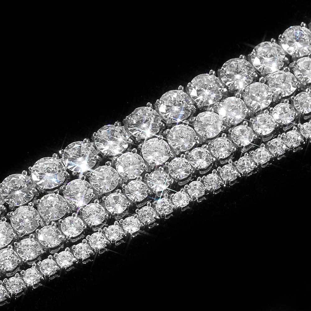 Women Men Iced Out Bling Tennis Necklaces Pendant Hip Hop CZ Zircons 3/4/5/6MM