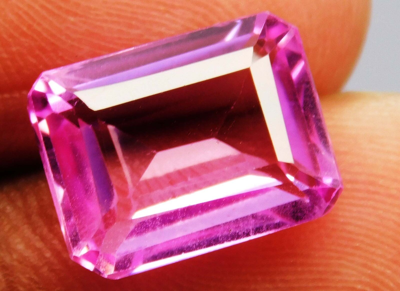 8.50 Ct Natural Flawless CEYLON SAPPHIRE Pink CERTIFIED Emerald Loose Gemstone