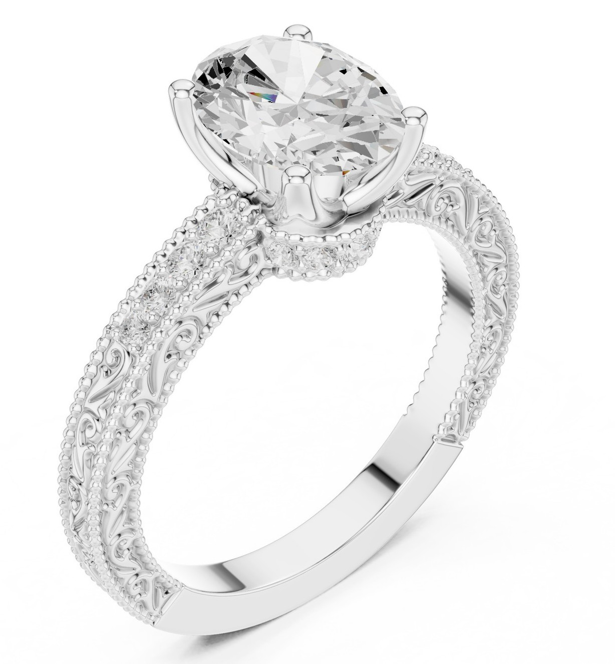 Certified 2.20 Ct Oval Lab Grown Diamond Anniversary Promise Ring 14K Gold Over