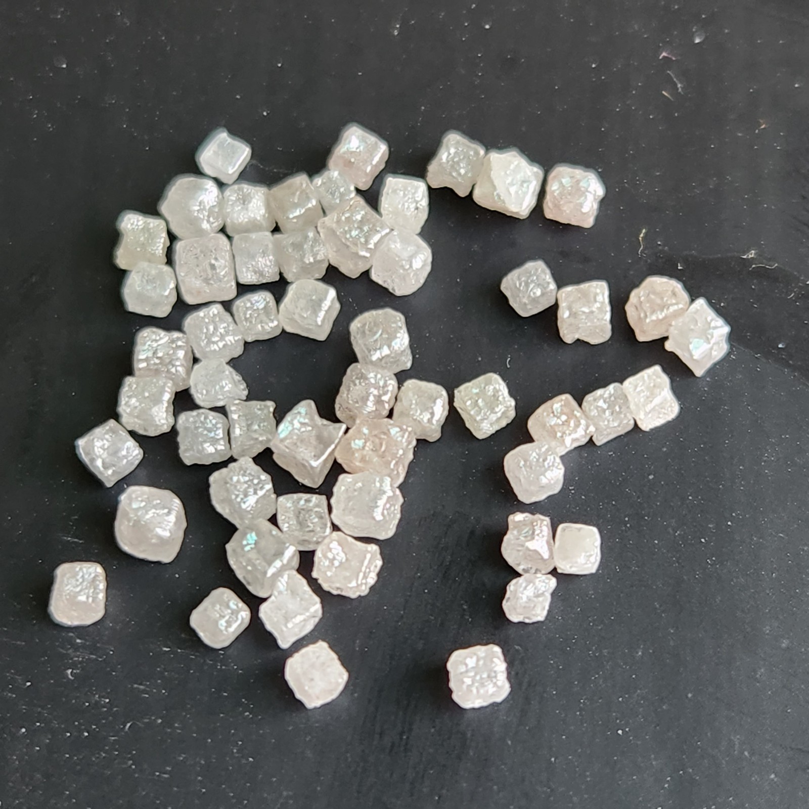 2.03 Ct Lot 1.50-2.00 MM Natural Gray Cube Square Raw Rough Loose Diamond