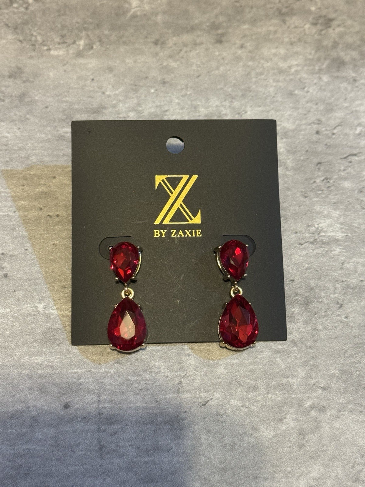 Z by Zaxie Ruby Red Teardrop Earrings 1.25″ – NWT