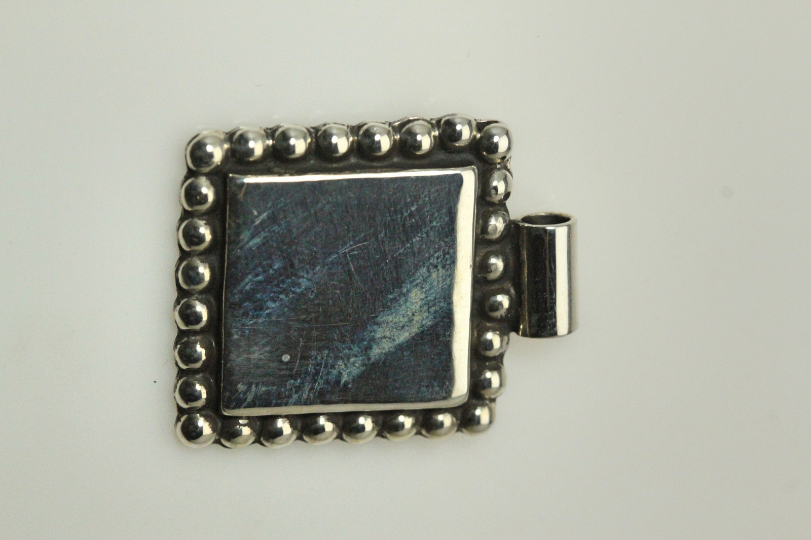 925 Sterling Silver Square Engravable With Trim 16.4 Grams (PEN8376)