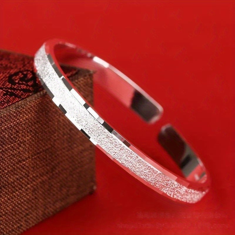 Silvery Women’s Fashion Simple Opening Bracelet Adjustable Copper Bracelet