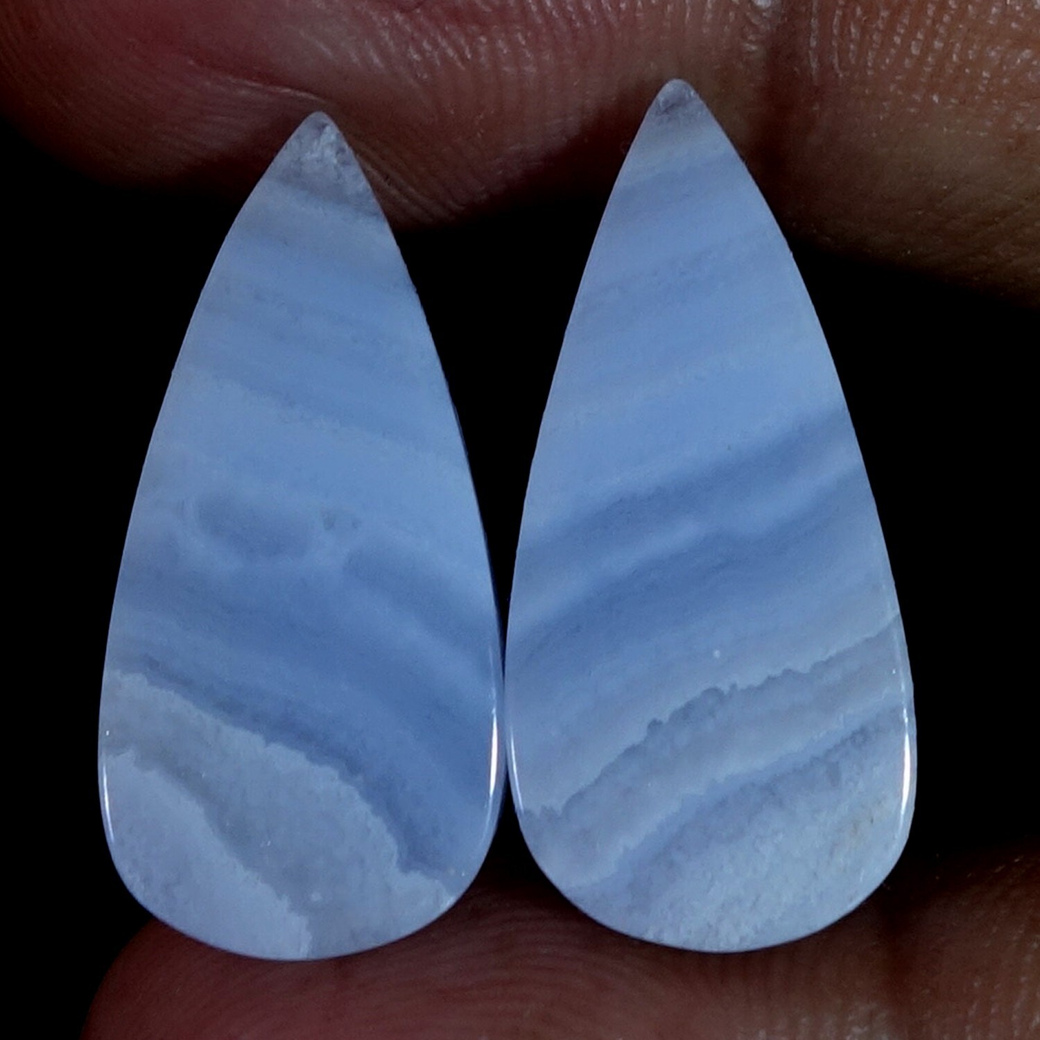 20.50 Cts Natural Blue Lace Agate Pair Loose Gemstone For Earrings Supply