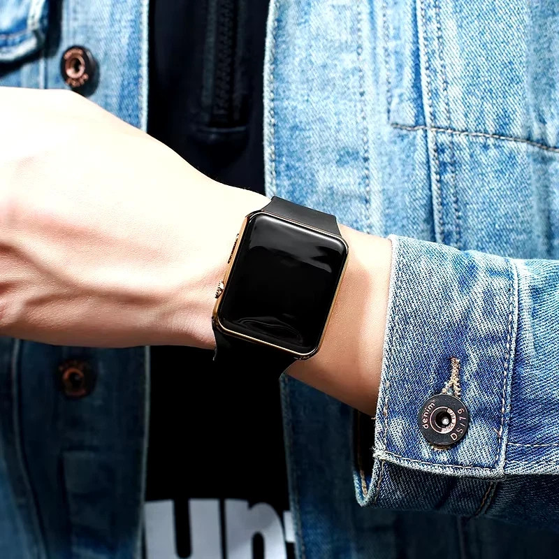 New Square LED Digital Watch Men Women Sports Electronic Wristwatch Student Unis