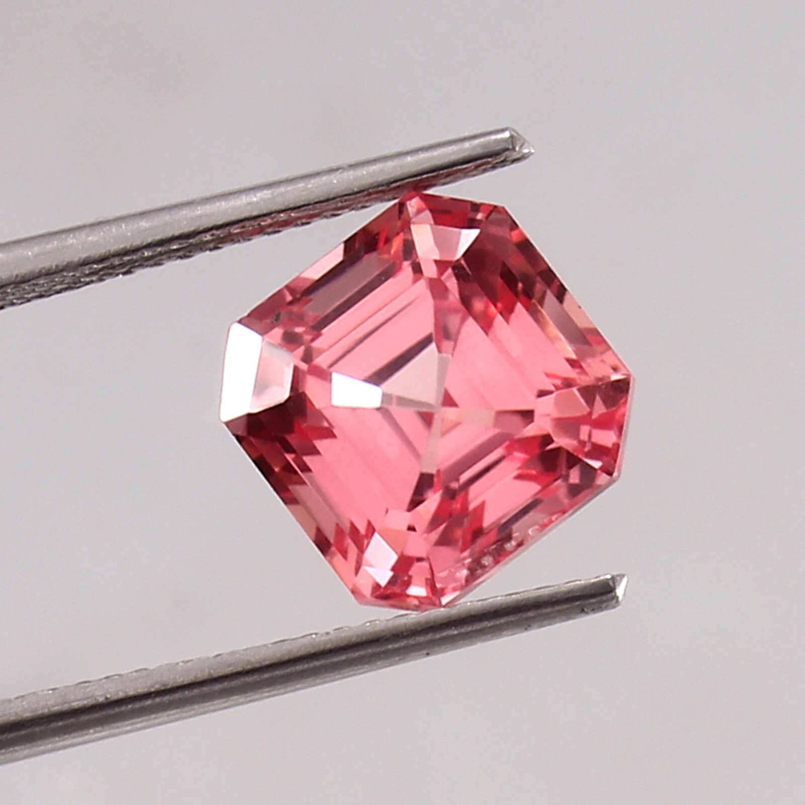AAA Natural Flawless Ceylon Padparadscha Sapphire Asscher Cut Loose Gemstone 9MM