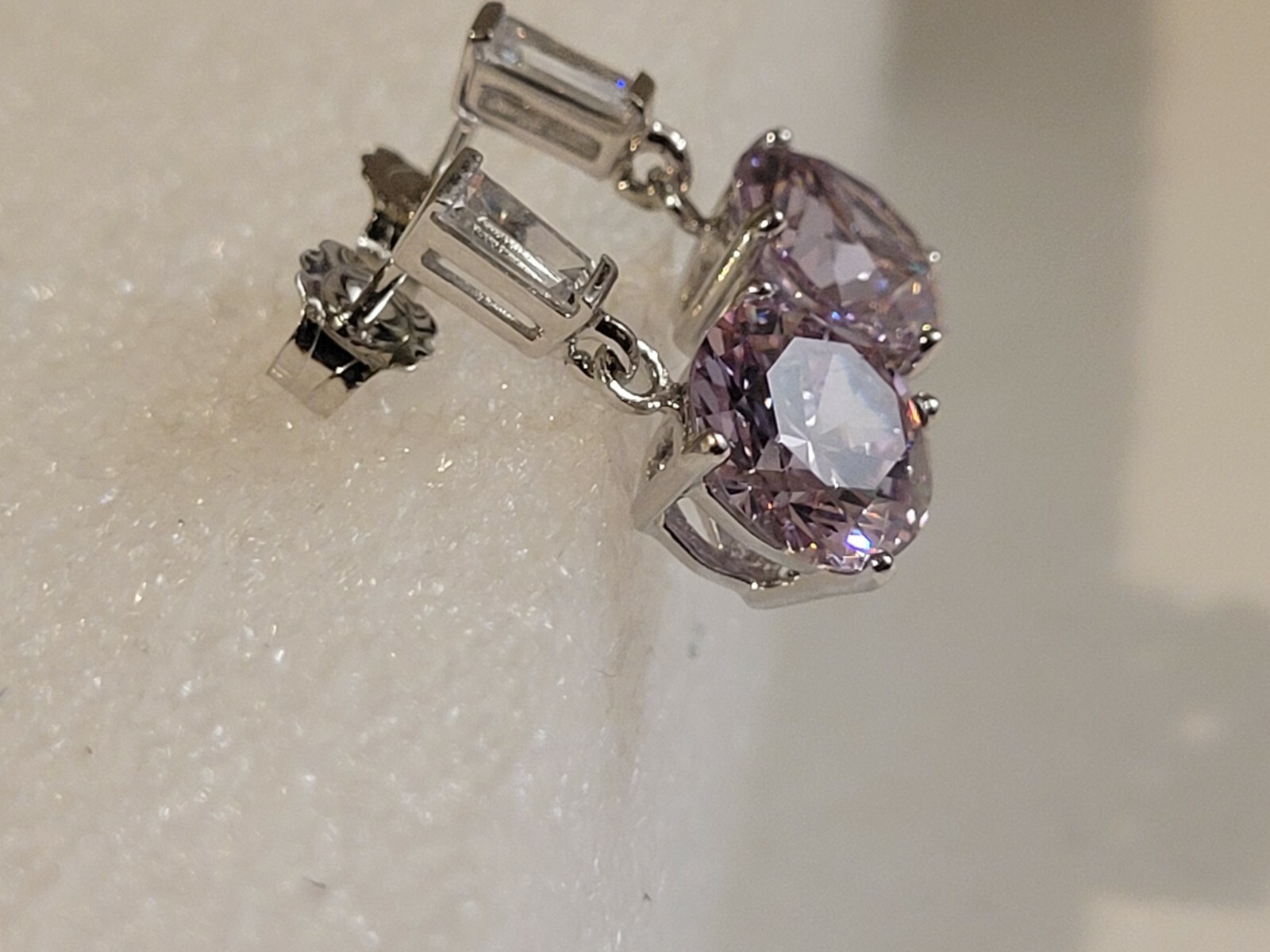 Pale Lavander Amethyst Dangle Earrings
