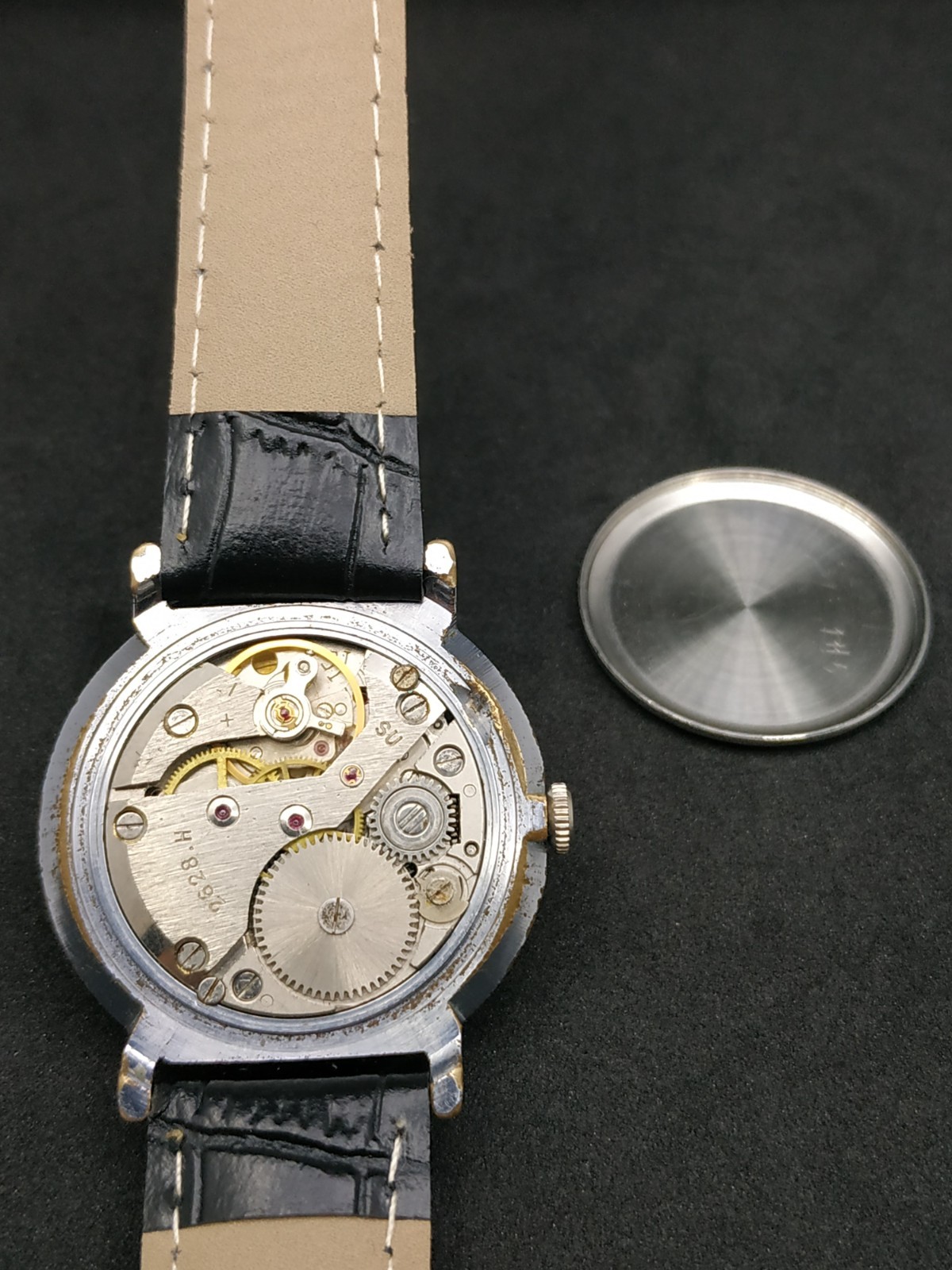 Men’s Dress Vintage USSR Watch Raketa Mechanical 2628.H Black Dial Retro Soviet