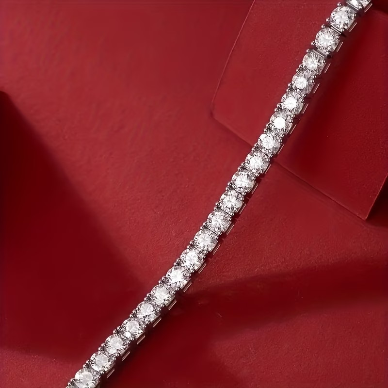 Tennis Bracelet 17.0 Ct Luxury 5mm Clear Sapphire 7.75″ L 18k White Gold Plated