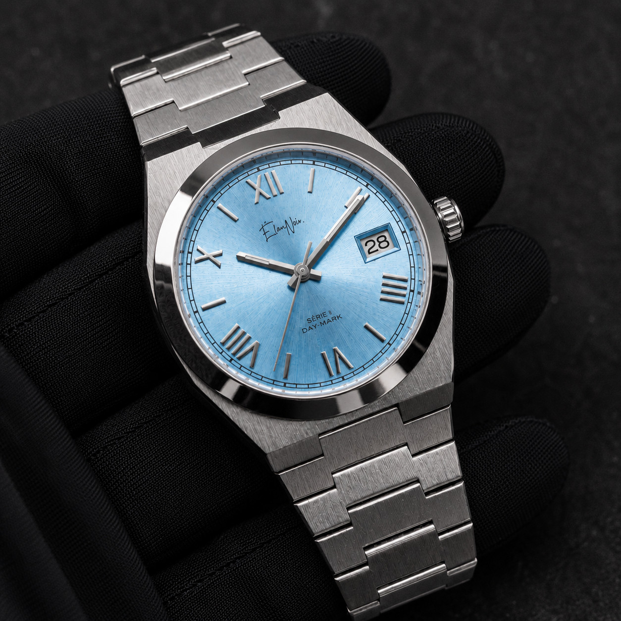 Élan Noir Série I Lagoon Blue 39mm Automatic NH35 Sapphire Crystal Steel Watch