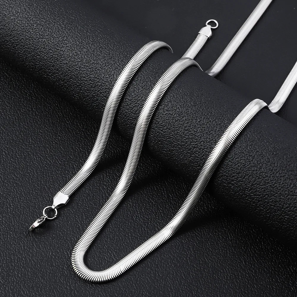 Snake Chain 18- 24″ Necklace Jewelry Stainless Steel Flat Snake Cone Link Chain