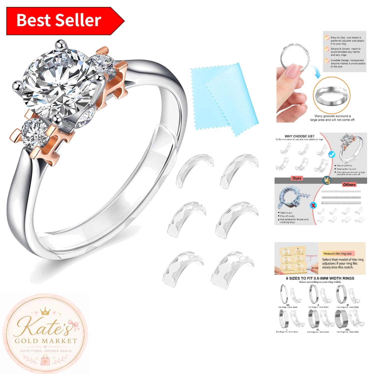 TPU Ring Size Adjusters – Invisible Ring Guards for Comfortable Wear