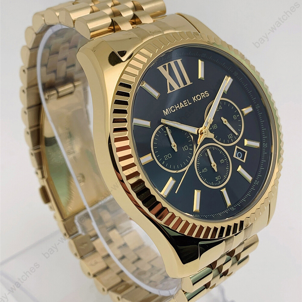 Michael Kors MK8286 Lexington Black Dial Gold Bracelet Formal Men’s Watch