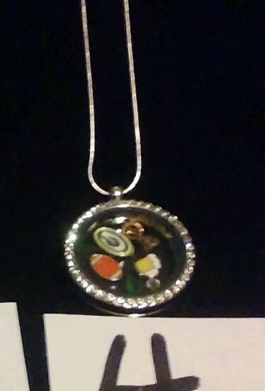 Green Bay Packers NFL football Living memory locket charm necklace gems beer