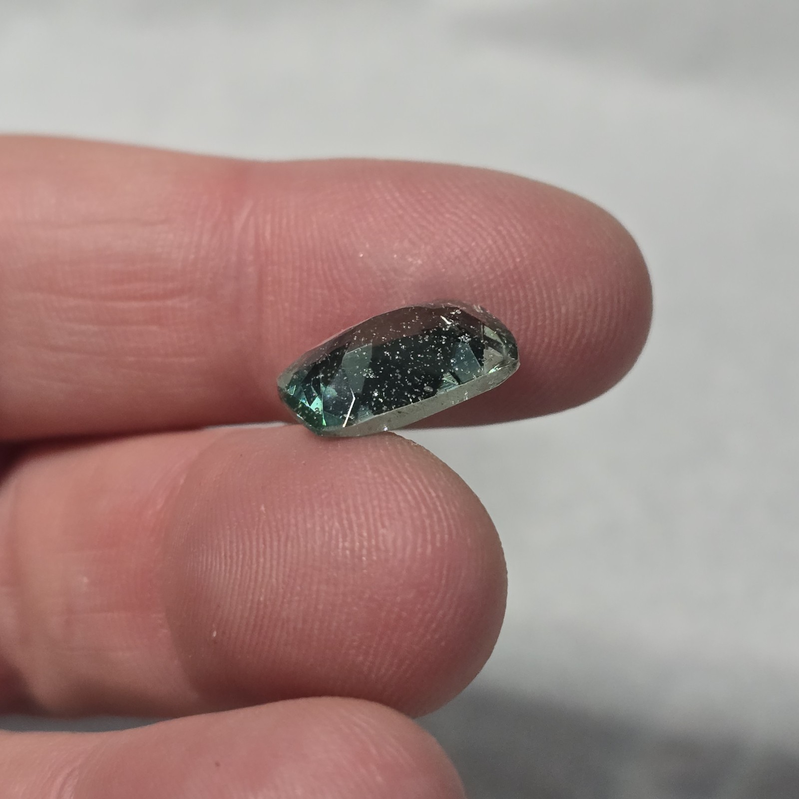 Ancient Roman Glass Cabochon Loose Rectangular Cab Jewelry Making Faceted Green
