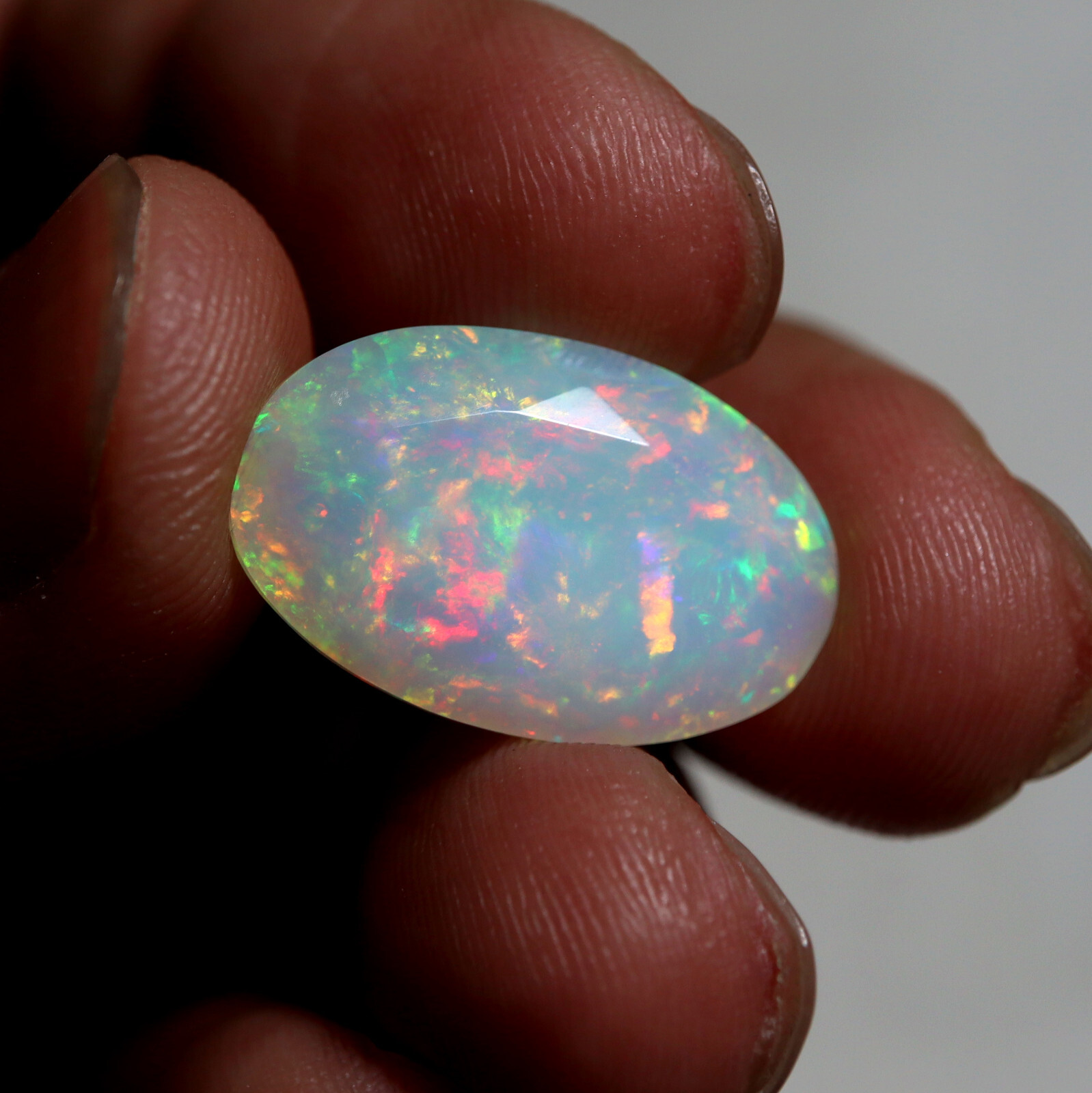 11.3 Cts 21×13.4×10.8 MM Natural Top Grade Multi Fire Ethiopian Opal Oval Cut